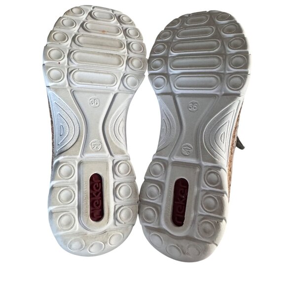 Rieker Nikita Trainer Womens Silver Leather Sneakers 36 US 6 Side Zipper Lace-Up - Picture 10 of 12